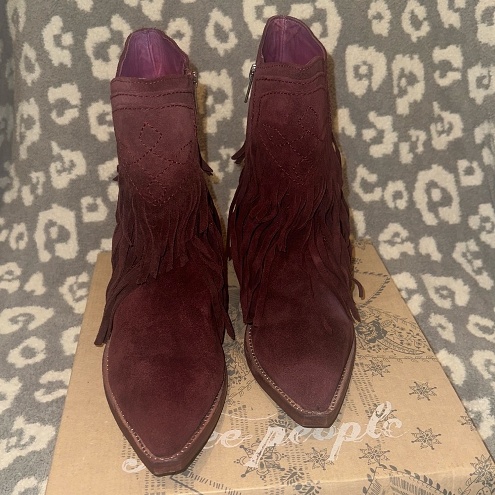 New Lawless Fringe Western Boots by FP Collection at Free People 😍 in Fig 😍